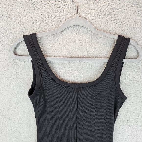 Skims Romper Womens Sz Black Med Ribbed Tank Shorts Bodysuit Minimalist Capsule - Picture 8 of 11